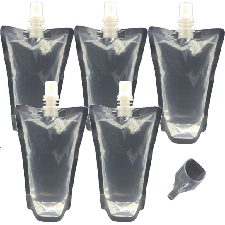 5 x 300ml reasealable refillable plastic pouches for liquid and powder storage