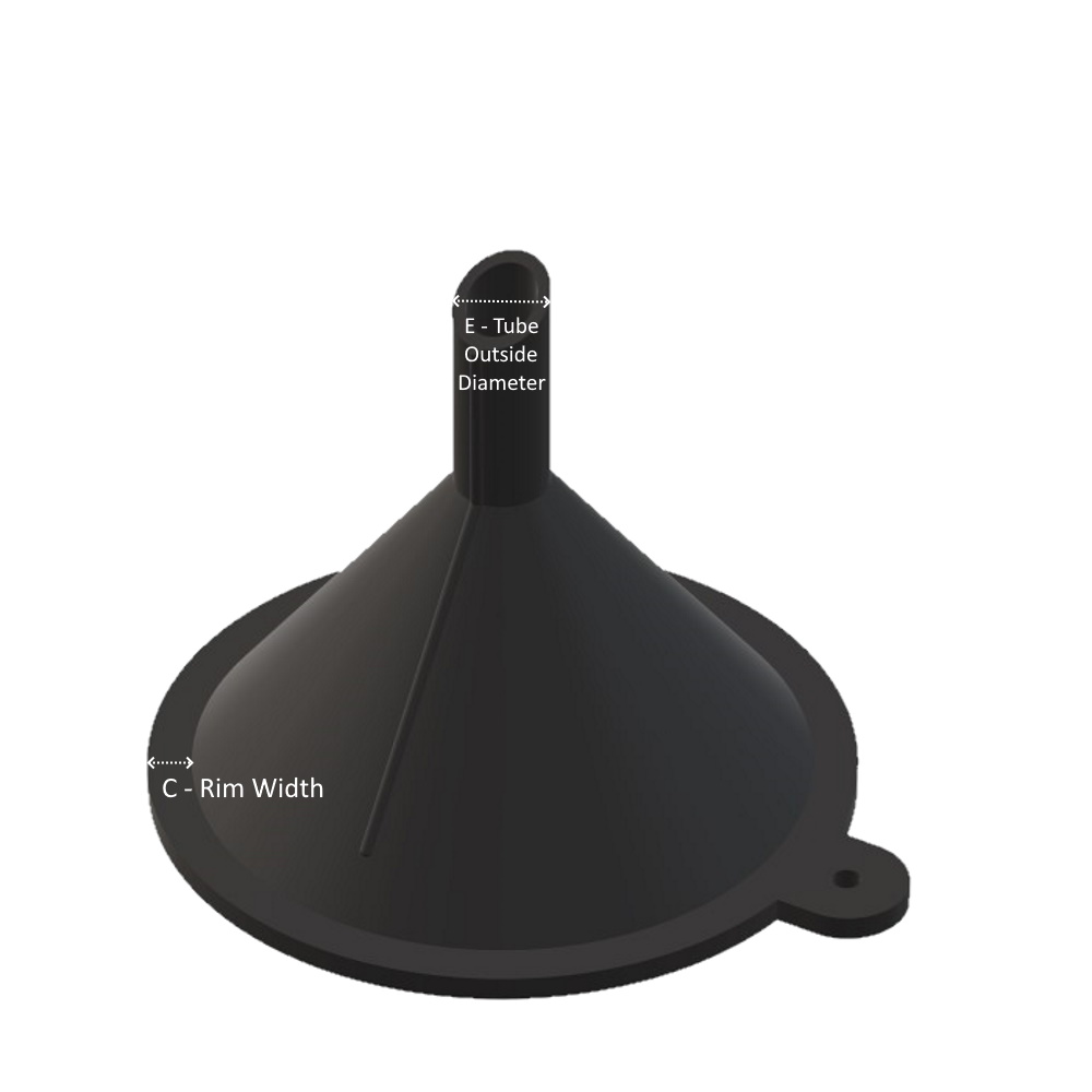 5 x customised funnels made to your own measurements and dimensions